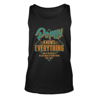 Happy Fathers Day Poppy Knows Everything Unisex Tank Top - Thegiftio UK