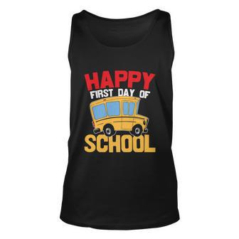 Happy First Day Of School Plus Size Shirt For Teacher Male Female Unisex Tank Top - Monsterry CA