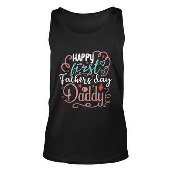 Happy First Fathers Day Daddy 1St Fathers Day Gifts Quote Graphic Design Printed Casual Daily Basic Unisex Tank Top - Thegiftio UK