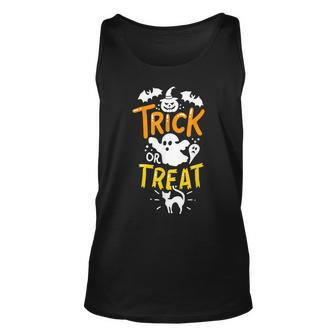 Happy Halloween Trick Or Treat Party Ghost Bat Unisex Tank Top - Seseable