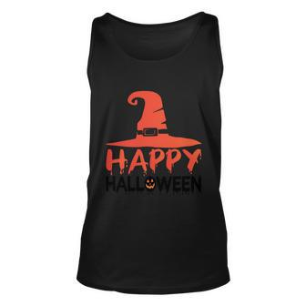 Happy Halloween Witch Hat Halloween Quote V3 Unisex Tank Top - Thegiftio