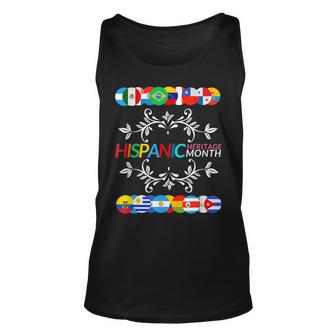 Happy Hispanic Heritage Month Latino Countries Flags Men Women Tank Top Graphic Print Unisex - Thegiftio UK