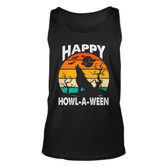 Happy Howl A Ween Halloween Wolf Retro Graphic Design Printed Casual Daily Basic Unisex Tank Top - Thegiftio UK