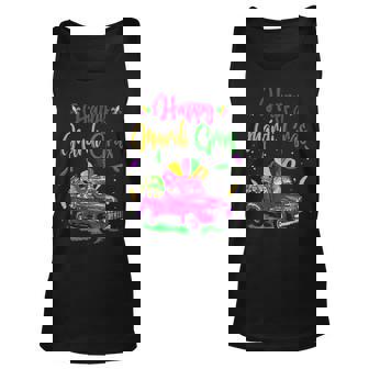 Happy Mardi Gras Truck Trucker Mask Party Costume Unisex Tank Top - Thegiftio