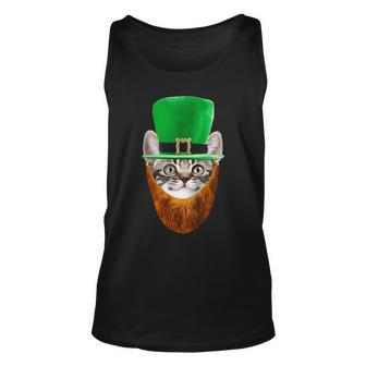 Happy St Catricks Day Funny Cat Ginger Beard St Patricks Day Unisex Tank Top - Thegiftio UK