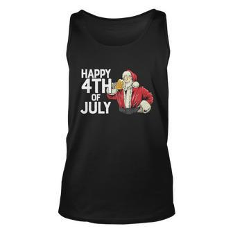 Happy Th Of July Santa Christmas In July Unisex Tank Top - Monsterry UK