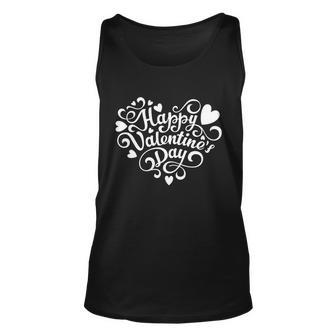 Happy Valentines Day Shaped Heart Unisex Tank Top - Monsterry