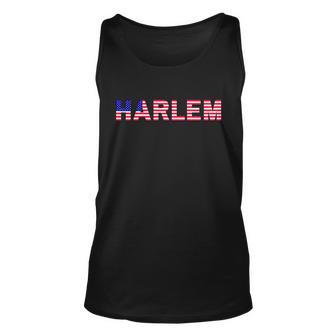 Harlem Texted Based _ American Flag Design Unisex Tank Top - Monsterry