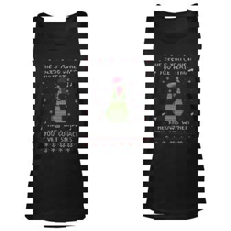 He Sees You When Youre Eating He Knows When Youve Got Snacks Ugly Xmas Men Women Tank Top Graphic Print Unisex - Thegiftio
