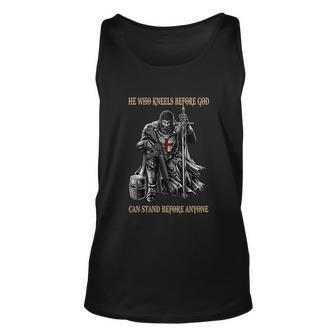He Who Kneels Before God Can Stand Before Anyone Unisex Tank Top - Monsterry AU
