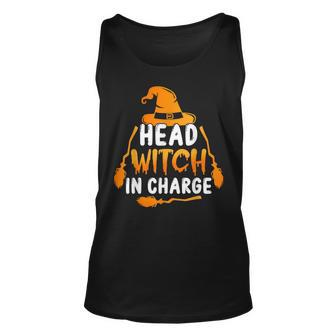 Head Witch In Charge Funny Witches Scary Halloween Costume Unisex Tank Top - Seseable