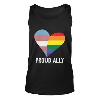 Heart Proud Ally Lgbt Gay Pride Lesbian Bisexual Ally Quote Unisex Tank Top - Monsterry DE