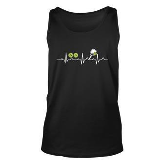 Heartbeat Pulse Pickleball Funny Gift Unisex Tank Top - Monsterry