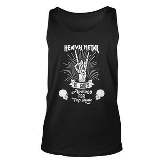 Heavy Metal Music Is Gods Apology Gift Funny Pun Gift Unisex Tank Top - Monsterry UK