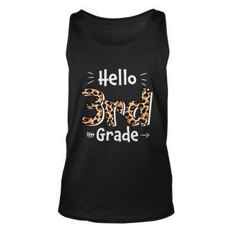 Hello 3Rd Grade Leopard Back To School First Day Of School Unisex Tank Top - Monsterry