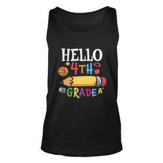 Hello 4Th Grade Pencil First Day Of School Back To School Unisex Tank Top - Monsterry AU