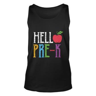 Hello Pre_K Red Apple Back To School Unisex Tank Top - Monsterry