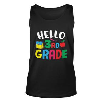 Hello Third Grade Back To School First Day Of School Unisex Tank Top - Monsterry