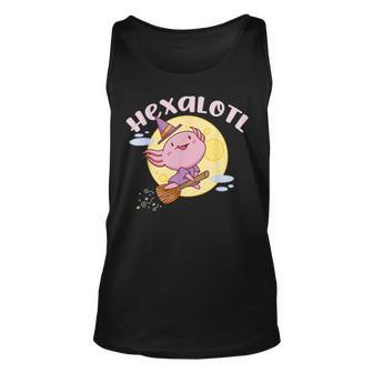 Hexalotl Funny Axolotl Witch Halloween Kawaii Meme Unisex Tank Top - Seseable