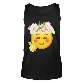 Hippy Smiley Face Peace Sign Tshirt Unisex Tank Top - Monsterry AU