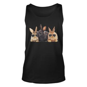 Hipster Cool Rabbit Tshirt Unisex Tank Top - Monsterry