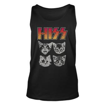 Hiss Cat Funny Cats Kittens Rock Music Cat Lover Hiss Men Women Tank Top Graphic Print Unisex - Thegiftio UK