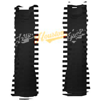 Houston Texas City Vintage Baseball Script Graphic Design Printed Casual Daily Basic Unisex Tank Top - Thegiftio