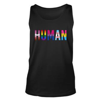 Human Lgbt Flag Gay Pride Month Transgender Rainbow Lesbian Gift Tshirt Unisex Tank Top - Monsterry