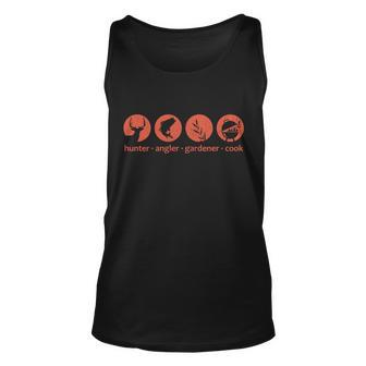 Hunter Angler Gardener Cook Tshirt Unisex Tank Top - Monsterry