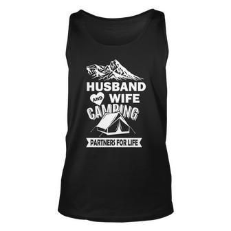 Husband And Wife Camping Partners For Life Tshirt Unisex Tank Top - Monsterry