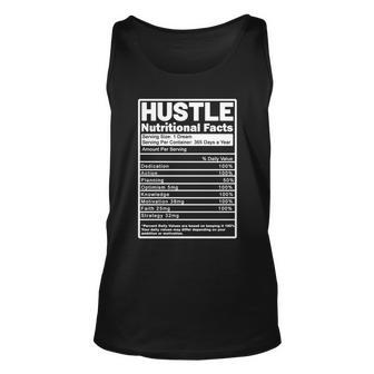 Hustle Nutrition Facts Values Tshirt Unisex Tank Top - Monsterry AU