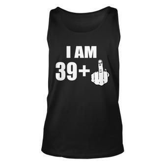 I Am 40 Middle Finger Tshirt Unisex Tank Top - Monsterry