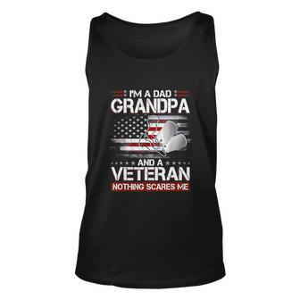I Am A Dad Grandpa And A Veteran Nothing Scares Me Usa Graphic Design Printed Casual Daily Basic V2 Unisex Tank Top - Thegiftio UK