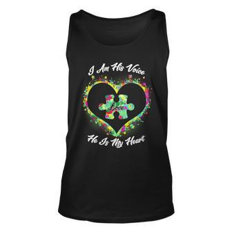 I Am His Voice He Is My Heart- Autism Awareness Tshirt Unisex Tank Top - Monsterry AU