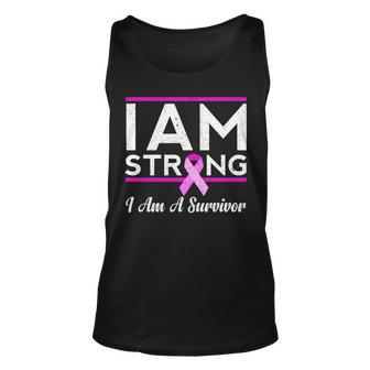 I Am Strong Breast Cancer Survivor Tshirt Unisex Tank Top - Monsterry