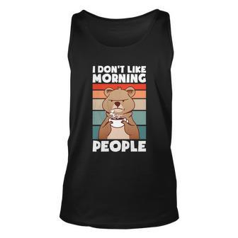 I Dont Like Morning People Quokka With Coffee Gift Graphic Design Printed Casual Daily Basic Unisex Tank Top - Thegiftio UK