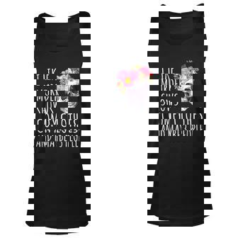I Like Murder Shows Comfy Clothes And Maybe 3 People Floral Skull Unisex Tank Top - Thegiftio