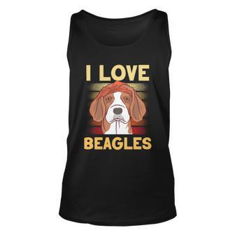 I Love Beagles Lover Dog Puppy Beagle Gift Unisex Tank Top - Thegiftio UK