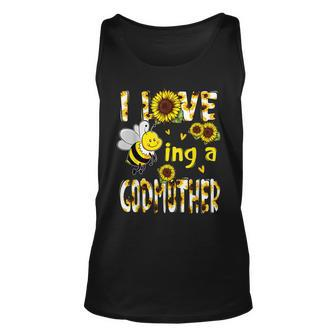 I Love Being A Godmother Sunflower Bee Mothers Day Men Women Tank Top Graphic Print Unisex - Thegiftio