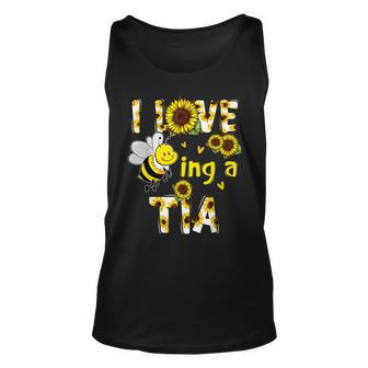 I Love Being A Tia Sunflower Bee Mothers Day Men Women Tank Top Graphic Print Unisex - Thegiftio UK