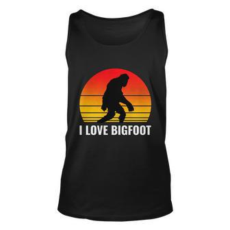 I Love Bigfoot Meaningful Gift Sasquatch Camping Hide And Seek Champion Cool Gif Unisex Tank Top - Monsterry DE