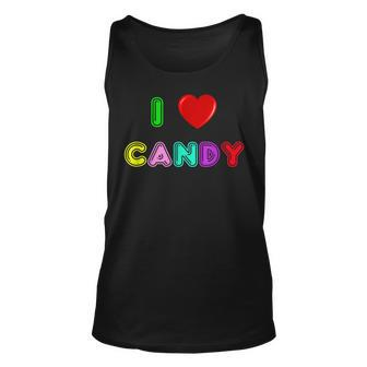 I Love Candy Halloween Colorful Sweets Sweet Tooth Unisex Tank Top - Seseable