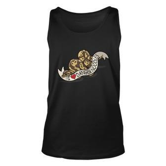 I Love Danger Noodles Ball Python Cute Graphic Design Printed Casual Daily Basic Unisex Tank Top - Thegiftio UK