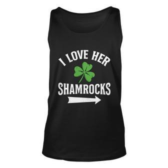 I Love Her Shamrocks St Patricks Day Couple Outfit Unisex Tank Top - Monsterry