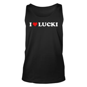 I Love Lucki Heart Lucki Men Women Tank Top Graphic Print Unisex - Thegiftio UK