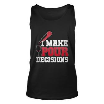 I Make Pour Decisions Wine Er And Funny Bartender Gift Great Gift Graphic Design Printed Casual Daily Basic Unisex Tank Top - Thegiftio UK
