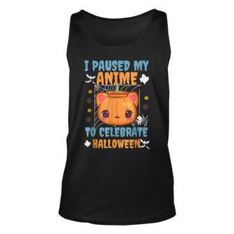 I Paused My Anime To Celebrate Halloween Japanese Anime Men Women Tank Top Graphic Print Unisex - Thegiftio UK