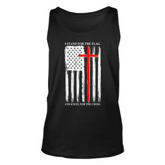 I Stand For The Flag And Kneel For The Cross Flag Unisex Tank Top - Thegiftio UK
