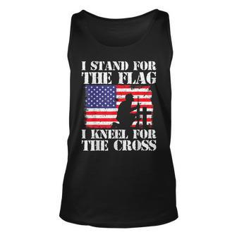 I Stand For The Flag I Kneel For The Cross 4Th Of July Gifts Men Women Tank Top Graphic Print Unisex - Thegiftio UK