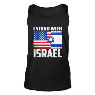 I Stand With Israel Us Flags United Distressed Unisex Tank Top - Monsterry CA